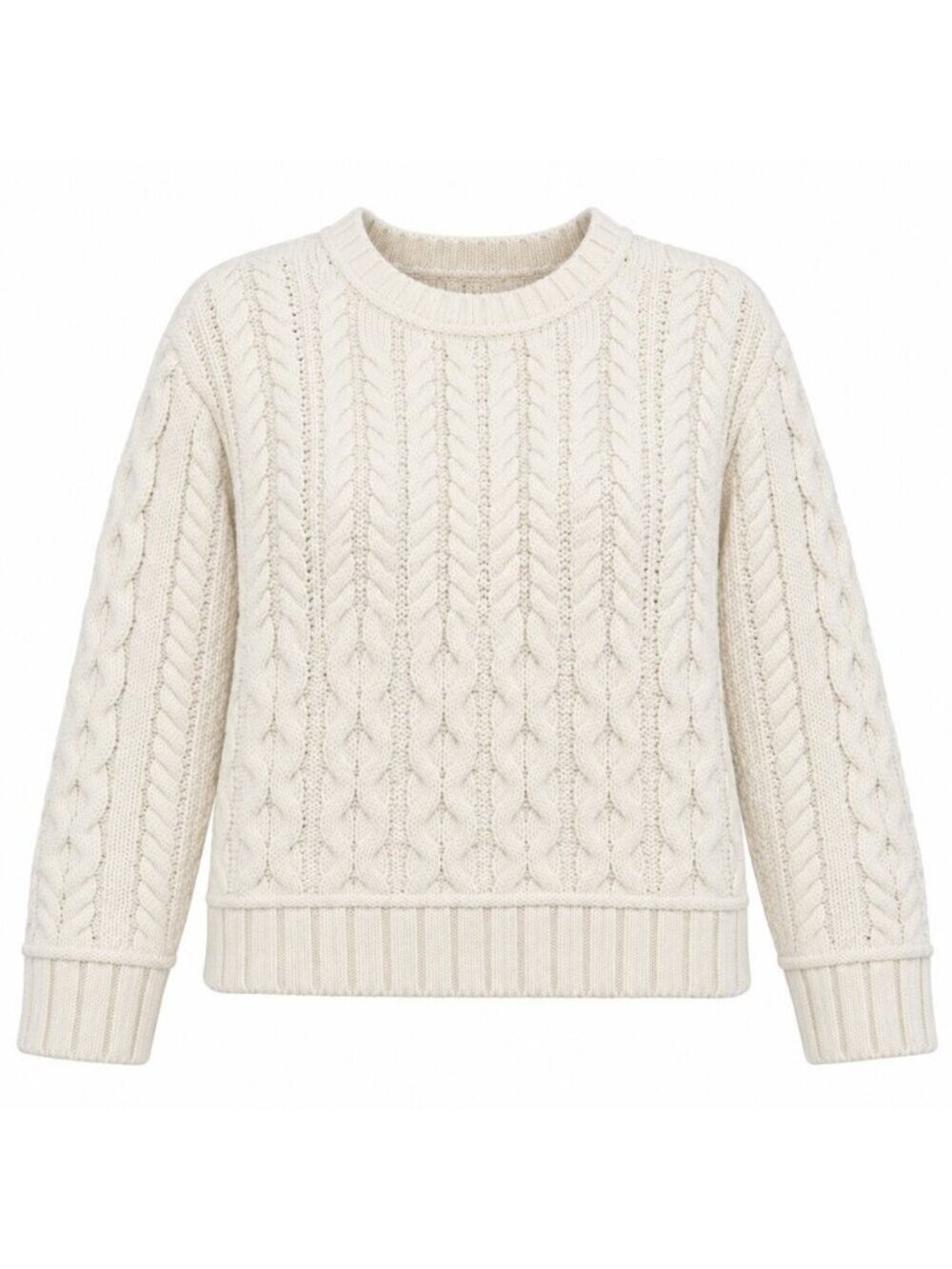 Lucky Brand Women's Cable Knit Sweater Small Preppy Coastal Ivory